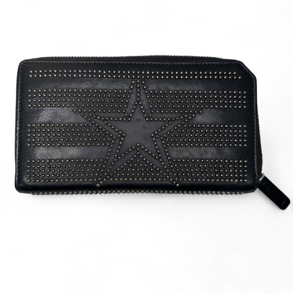 Women's Jimmy Choo Black Leather Wallet - Star Patterned Mini Studs - Picture 2 of 16
